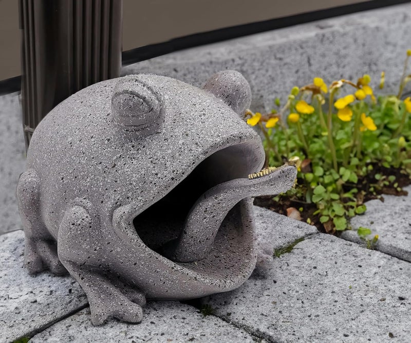 Euiroet Frog Resin Sculpture, 7.87x7.28x5.9in Decorative Downspout Extension for Garden Enrichment and House Rain Gutters-Fits 3''x4'' Drain Size - Image 5